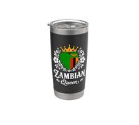 Zambian Queen Zambia Flag Proud Zambian Woman Vaso térmico de acero inoxidable de doble pared