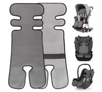 Zamboo Colchoneta Verano Silla Paseo Universal - para Carritos y Sillas de Coche - Colchonetas Transpirables Reducen Sudoración con Estructura 3D Ergonómica - 79 x 34 cm - Gris