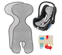 ZAMBOO Funda Grupo 0 Universal Verano, Colchoneta Grupo 0 Universal Compatible con Maxi-Cosi/Cybex/Römer, Funda Verano Silla Coche Transpirable, Gris