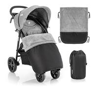 Zamboo Manta Silla Paseo Universal Invierno - Cubierta Térmica Carrito Bebé - Accesorio Carro para Niños - Exterior Impermeable e Interior de Forro Polar - Negro/Gris
