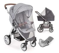 Zamboo Mosquitera Carro Bebe Universal para Carrito, Cochecito, Capazo y Silla Paseo - Red Antimosquitos Infantil, Malla Fina Transpirable Lavable, Protección Insectos Exterior, Bolsa Incluida- Gris