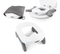 Zamboo Orinal Plegable Portátil 3 en 1 - Entrenador Baño Bebé y Reductor WC para Niños desde 15 Meses | Orinales Infantiles de Viaje Utilizable con Bolsas de Plástico - Gris