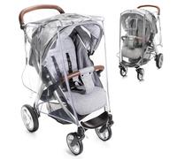 Zamboo Plastico Lluvia Silla Paseo Universal - Burbuja Impermeable para Carrito con Cremallera Frontal Ventana de Contacto y Ventilación - Seguro - Libre de PVC y Contaminantes - Transparente