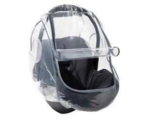 Zamboo Protector de Lluvia Universal Premium para Portabebés - Plástico Antilluvia para Grupo 0 - Compatible con Maxi Cosi | Cybex | Römer - Burbuja con Ventana Grande - Contacto Rápido - Sin PVC