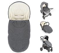 Zamboo Saco Bebé para Grupo 0 Capazo y Silla de Paseo - Abrigo de Invierno con Forro de Borreguito para Recién Nacidos - Saquito Térmico Impermeable para Carrito o Portabebés - Interior Cálido - Gris