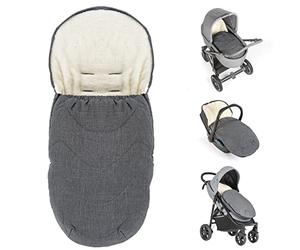 Zamboo Saco Bebé para Grupo 0 Capazo y Silla de Paseo - Abrigo de Invierno con Forro de Borreguito para Recién Nacidos - Saquito Térmico Impermeable para Carrito o Portabebés - Interior Cálido - Gris