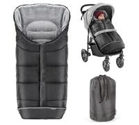 Zamboo Saco Universal Bebé para Carro y Capazo, Forro Polar Térmico - Negro | Abrigo de invierno compatible con arnés de 3 y 5 puntos - con reflectores de seguridad y práctica bolsa de transporte