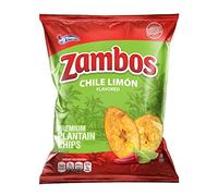 Zambos - Chile Limon - Chips de Platano Sabor Chile y Limon - Producto de Honduras - 155 Gramos