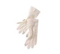 Zambuph 1 par de guantes de encaje para mujer, manopla elegante para boda, manopla antideslizante, ropa vestir, decoración manos, equitación, ciclismo, verano