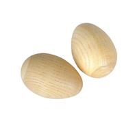 Zambuph 2 piezas de maracas de Para madera con forma huevo, instrumento para agitar las manos para adultos y niños pequeños, Beige, METRO