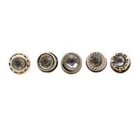 Zambuph 30 piezas de camisa, suéter, botón, ropa de repuesto, blusa, abrigo, sombrero, diamantes imitación, botones Metal, gemelos, ropa costura, Cristal/64-68