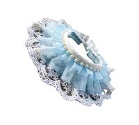 Zambuph Accesorios para Mascotas, Toalla de Saliva de Princesas para Diario, Fiestas cumpleaños Mascotas, pañuelo Encaje para, Disfraz Gato y Perro, Encaje Bonito, Azul, 6-11 Gatitos, M