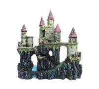 Zambuph Adorno decorativo de castillo de acuario colores vivos para decoración peceras, también cuenta con una Base resistente que mantiene la resina conectada a tierra, RQ.139A