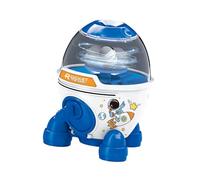 Zambuph Alcancía electrónica, alcancía cohete, caja de ahorros, cajero automático, minimáquina de ahorros, juguete educativo para niños, caja con llave y cerradura, azul, 16 x 11 x 15.5 cm