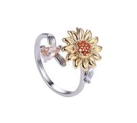 Zambuph Anillo de tamaño ajustable para mujer, anillos abiertos con patrón suave encantador con personalidad, regalo de compromiso, joyería moda Metal Popular