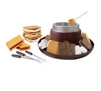 Zambuph Asador de malvaviscos portátil para hacer s'mores con accesorios para disfrutar al aire libre. Asador eléctrico para s'mores fácil de limpiar.