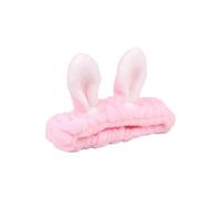 Zambuph Banda para el cabello Diadema cosmética Diademas suaves con Orejas de conejo Tocado Accesorios Maquillaje Masaje de ducha para mujeres, Rosado