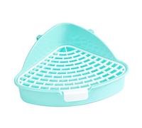 Zambuph Bandeja de Arena para Conejos, Inodoro, Caja de Arena para Animales pequeños, para Jaula, Orinal Esquina, fácil Entrenar para Conejos y cobayas. Bandeja Happy, Azul, 24.8 x 10.5 cm
