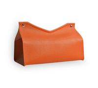 Zambuph Bolsa de almacenamiento de papel tisú cuero PU en forma V, soporte gran capacidad reciclado a prueba polvo, contenedor servilletas, adorno para sala estar, Naranja