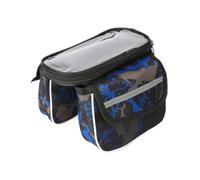 Zambuph Bolsa para cuadro de bicicleta Teléfono móvil Bicicletas Bolsas para sillín Cremalleras dobles Tubo de gran capacidad Teléfono celular Tejidos diversos Ciclismo clave, Azul