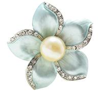 Zambuph Broche de perla simulada, insignia, impresionante flor de moda, joyería cristal única, broche para mujer, accesorios decoración, ramillete cristal, pin solapa rosa, puntas cuello