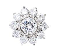 Zambuph Broche de solapa con flor de cristal brillante, regalo Navidad, broche para damas y niñas, adecuado para fiestas o celebraciones, solapa cristal transparente, estable, más brillante.