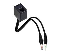 Zambuph Cable Adaptador RJ9 de 35 cm, fiable y Duradero, Divisor de Auriculares para Oficina. Tamaño: 35 cm/13,78 Pulgadas. Color: Negro. Cable Divisor de