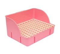 Zambuph Caja esquinera Que Ahorra Espacio, Limpia para Interiores, Ideal para hámsteres, Chinchillas, Hurones y erizos. Resistente al Desgaste. Caja de Arena, Malla de PP Rosa, 29 x 22 x 15.5 cm