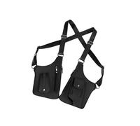 Zambuph Cartera Duradera con Doble Bandolera y Correa para la axila para Llevar lo Esencial Mientras viajas. con líneas Simples y Suaves Que resaltan el Estilo Moderno, Negro, 27.5x31cm