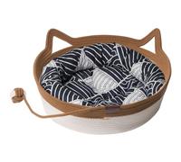 Zambuph Cesta de Cuerda Tejida para Gatos, Cama Redonda para Gatos de algodón, Cuerda Tejida para Vivir, Adecuada para Todas Las Estaciones, Tablero para, casa para, A, 【36 cm x 36 cm x 14 】