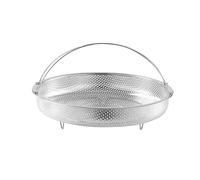 Zambuph Cesta vaporera de acero inoxidable fácil de mover con asas resistentes para la preparación de verduras. Cuenta con asas resistentes que son cómodas y fáciles de