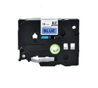 Zambuph Cinta de Impresora de Etiquetas ABS, Impermeable, a Prueba Aceite, autoadhesiva, Tienda Ropa, Fabricante Etiquetas, reemplazo Cinta para P-Touch, Negro sobre Azul