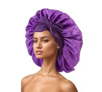 Zambuph Cinta De Satén Suave Sombrero Tela De Protección Para El Cabello Para Niños Pañuelo Para El Cabello Ala Ancha Sombrero Seda Para Dormir, Morado oscuro