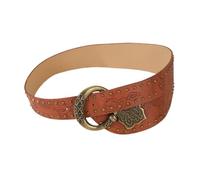 Zambuph Cinturón de piel sintética estilo vintage para mujer, cinturón con tachuelas estilo punk, versátil, de cintura ancha, accesorio vestuario moderno, con patrón remaches decorativo.
