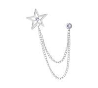 Zambuph Clips de corbata de metal Broche de estrella Alfileres de bufanda Accesorios para hombres Ocasiones formales y declaraciones de moda excepcionales Collar de traje de, Plata