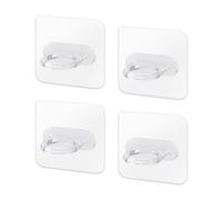 Zambuph Colgadores de pared redondos de 2 kg, ganchos autoadhesivos para ropa cocina, toalleros colgantes plástico, organizadores sin perforación, 4 piezas