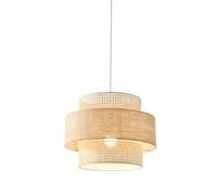 Zambuph Colgante de ratán de fibra,Un estilo de 50 cm de diámetro | Colgante de ratán de fibra natural Wabi Sabi para cafetería o bar