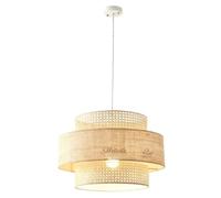 Zambuph Colgante de ratán de fibra,Un estilo de 60 cm de diámetro | Colgante de ratán de fibra natural Wabi Sabi para cafetería o bar