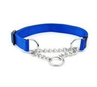 Zambuph Collar para Mascotas, portátil, Reutilizable, reemplazo Universal, Lavable, Resistente, Ajustable, para Exteriores, Gargantilla de Remolque, Accesorios, Nailon Azul