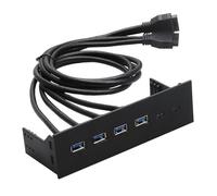 Zambuph Concentrador USB Multifuncional de 25 Pulgadas con Panel Frontal Que Proporciona una integración eficiente de Dispositivos USB, garantizando una, 4 Puertos 3.0, 163 x 105 x 53 mm