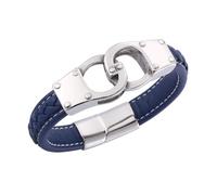 Zambuph Conjunto de para parejas memorables, trenzada de corazones conectados para siempre, pulseras acero inoxidable para hombres, brazaletes para mujeres, azul