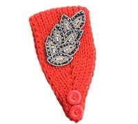 Zambuph Diademas de punto Patrón de hojas a prueba viento con diamantes imitación Diadema punto ajustable Accesorios para el cabello para niñas, Rojo