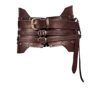Zambuph Disfraz de cosplay Caballeros Vestido Cinturón Jeans Mono Elección para looks elegantes y representaciones teatrales con fina artesanía Cinturón con hebilla medieval, Marrón oscuro