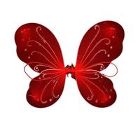 Zambuph Disfraz de Hada Mariposa Colorida para niños, Accesorios de Cosplay para Bodas, carnavales y representaciones teatrales, Disfraz de Hada con alas, Cosplay, Disfraces de , Rojo , 35x42cm