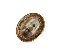 Zambuph Elegante marco de fotos ovalado de estilo vintage, adornado, para montar en la pared, para decoración del hogar, galería fotos escritorio, decoración colgante.