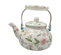 Zambuph Fabulosa tetera esmaltada de 5 litros, elegante tetera verde floral que ofrece bebidas calientes en casa. Esta esmaltada es robusta y gruesa, ideal regalo de