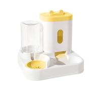 Zambuph Fuente de Agua automática para Gatos, comedero y dispensador de Comida para Mascotas con Orejas Verticales Gran Capacidad y una Experiencia alimentación Mejorada, Amarillo, 28x25x26cm