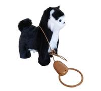 Zambuph Gato Robot de Peluche Suave, Juguete electrónico Interactivo con Control de Movimiento, Camina, Canta, Divertido Regalo cumpleaños para niños, Regalo, Negro, 22x25cm