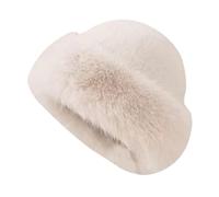 Zambuph Gorro de piel sintética de invierno para mujer, cálido gorro cosaco ruso para esquí y senderismo, color camello, Color camello