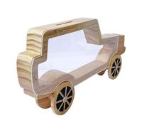 Zambuph Huchas de Para madera con forma de cerdito para ahorrar, ideal para fomentar la Para cultura del ahorro, regalos creativos para niños, decoración dormitorio y sala estar, Sin pintar,